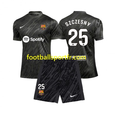 Tenue FC Barcelone Wojciech Szczesny 25 Gardien Enfant Exterieur 2024-2025 Maillot de Foot